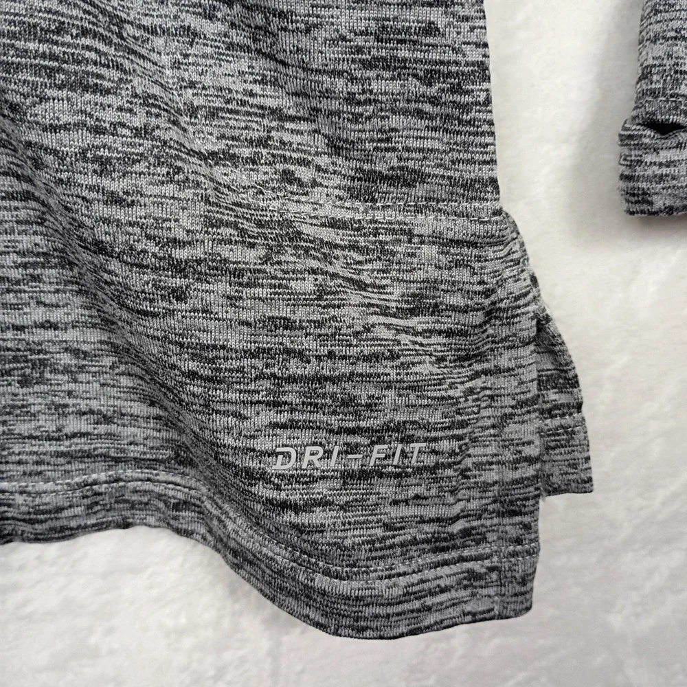 Nike Running Dri-FIT Full Zip Hoodie Women 1X Grey Heather Space Dye Waffle Knit